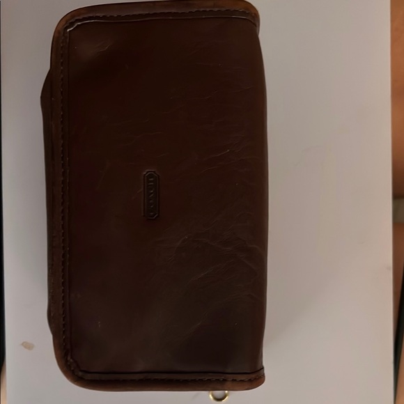 Vintage Coach Brown Leather Toiletry Bag with Zipper Closure - Picture 1 of 2